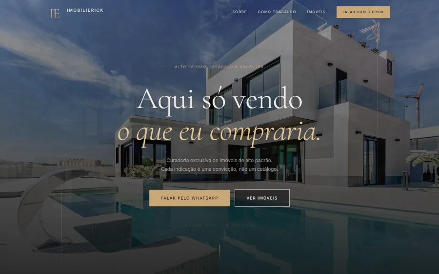 Página inicial do site Imobilierick